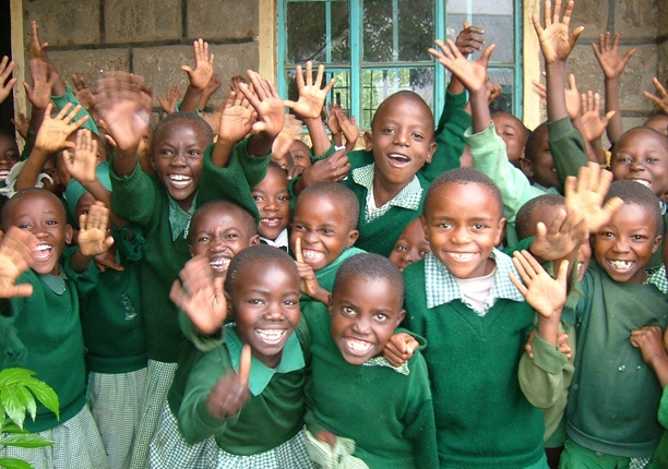 Happy Nigerian students celebrating learning