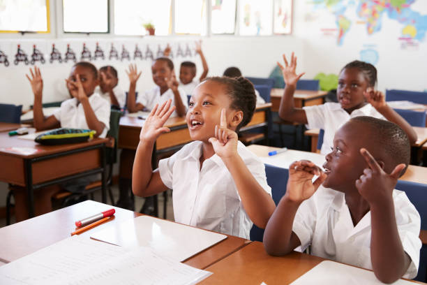 Nigerian students in classroom setting